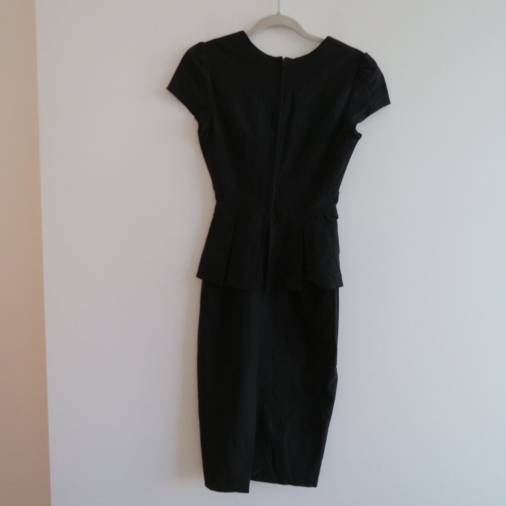 STOP STARING Black Obsession Sweetheart Peplum Retro Wiggle Dress 50s Rockabilly - Picture 9 of 14